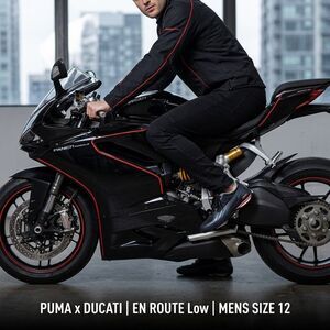 Puma Ducati En Route Mens Size 12 Navy Blue Leather Moto Driving Shoes 302984 01